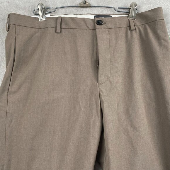 H&M Men's Trousers 33W 34x28 Measured Slim Fit Brown Recycled Polyester - Picture 10 of 16